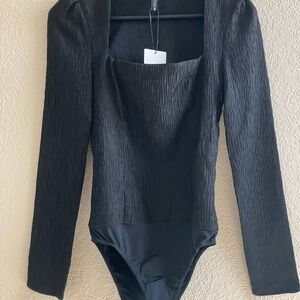 Zara Textured Fabric Bodysuit (Size Small) NWT